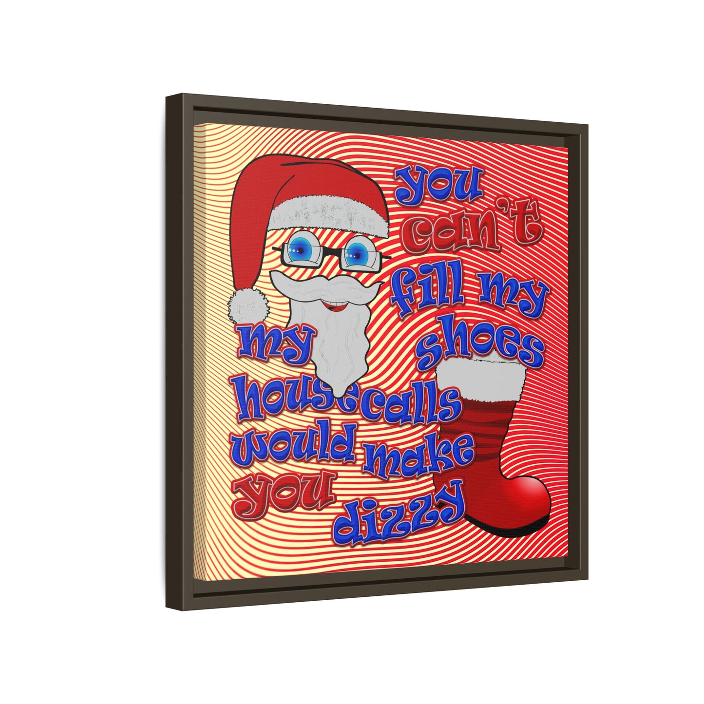 santa's shoes - framed canvas art (yellow-orange wave)