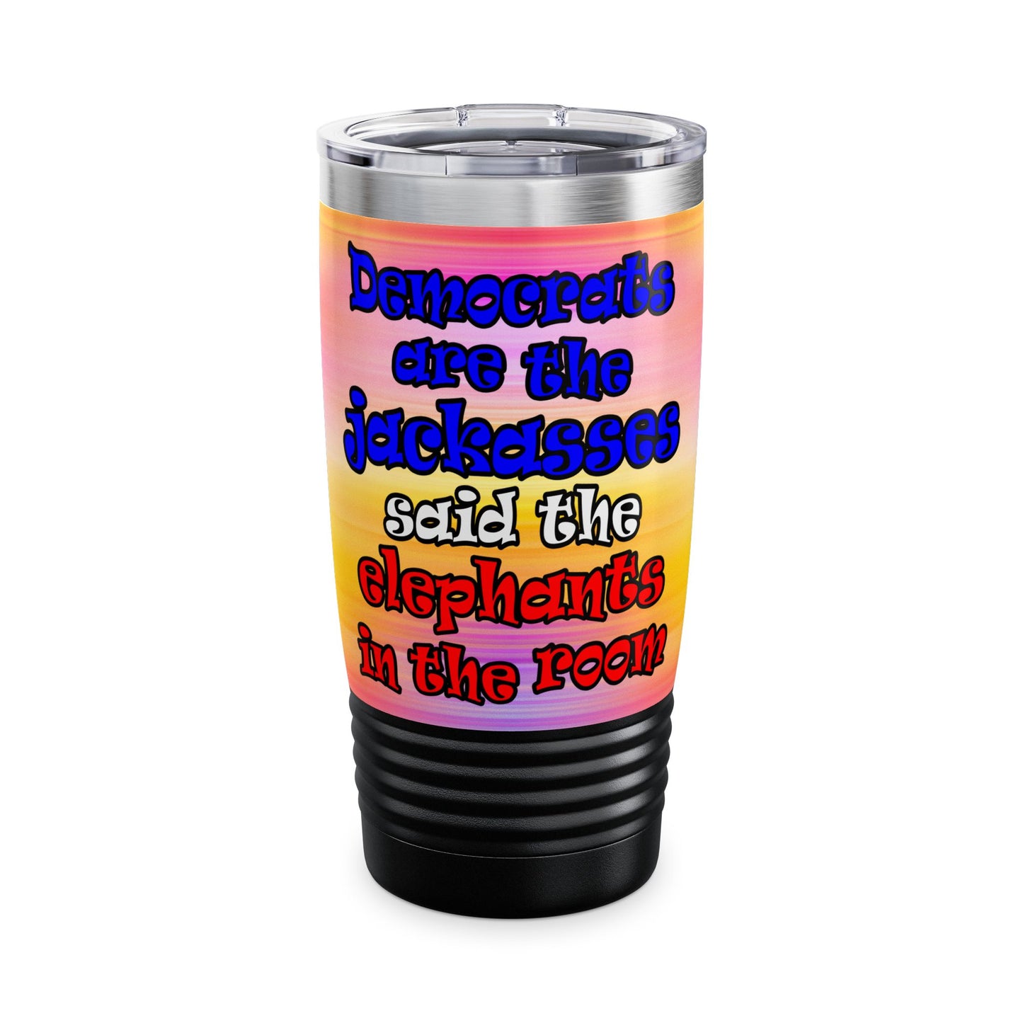 donkeys and elephants - Ringneck Tumbler, 20oz (color blur)