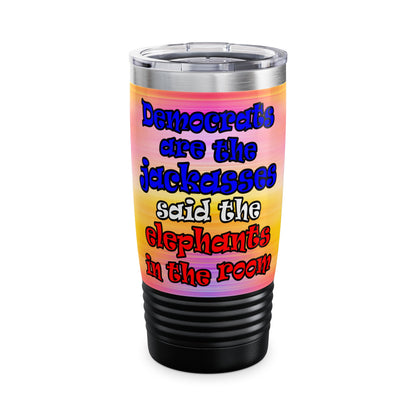 donkeys and elephants - Ringneck Tumbler, 20oz (color blur)