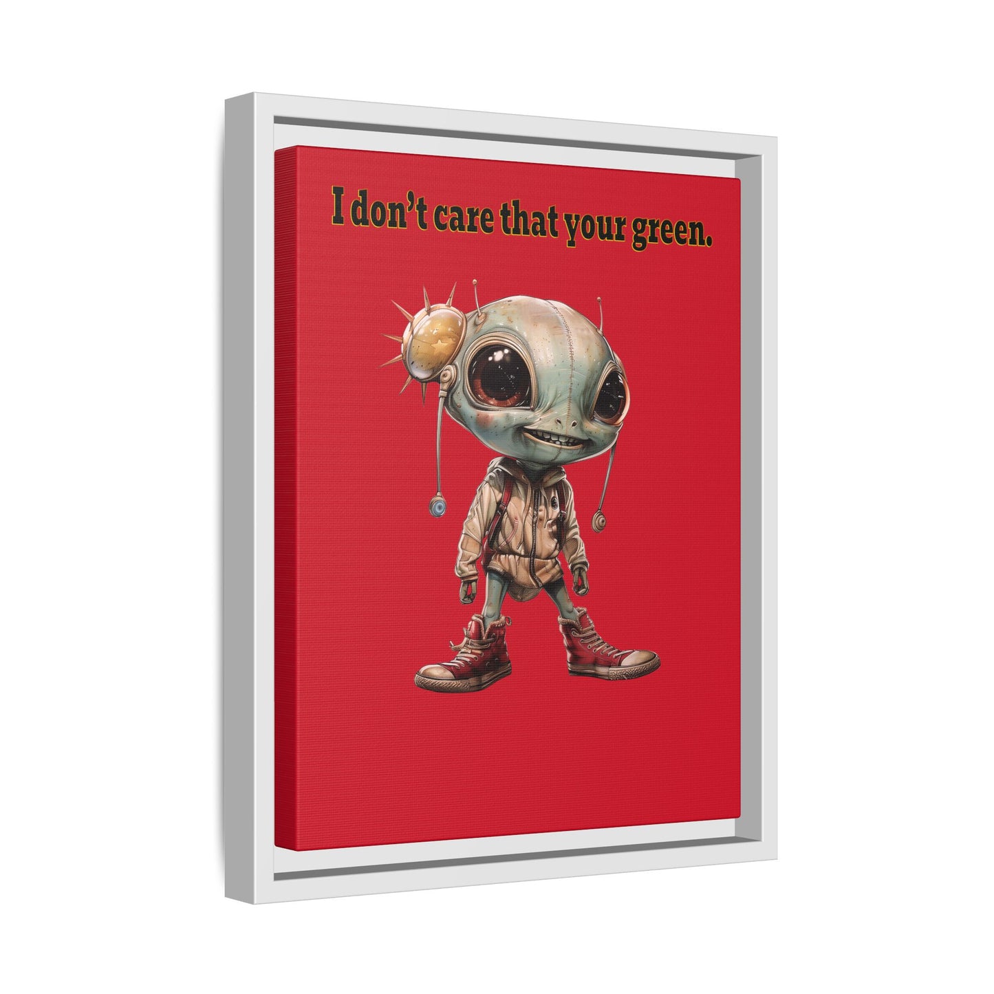 I don't care that your green - framed canvas art (dark red)