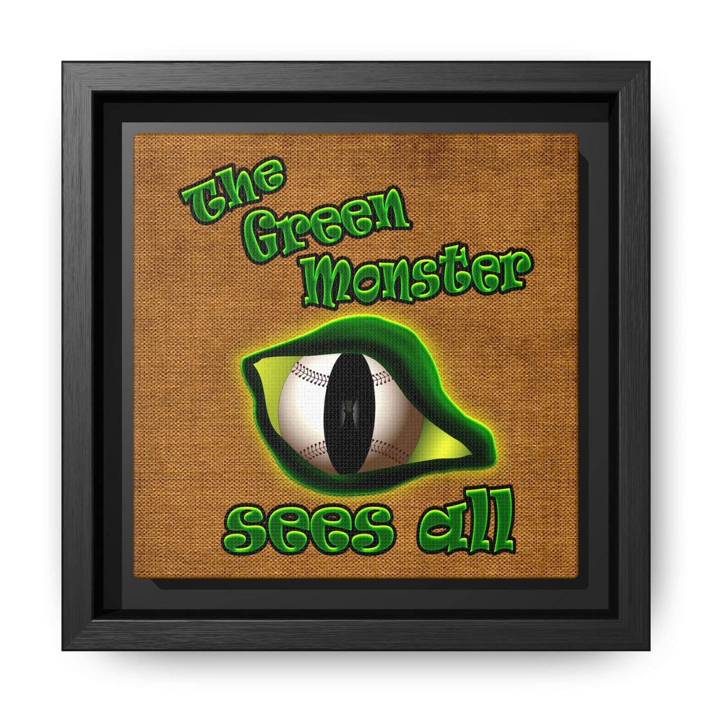green monster - framed canvas art (brown papyrus)