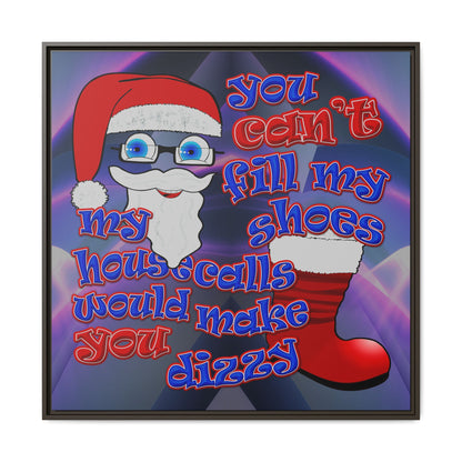 santa's shoes - framed canvas art (grey-pink wave)