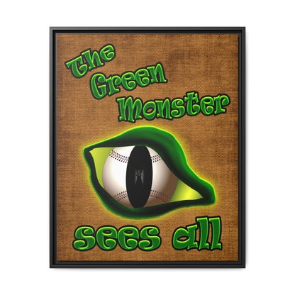 green monster - framed canvas art (brown papyrus)