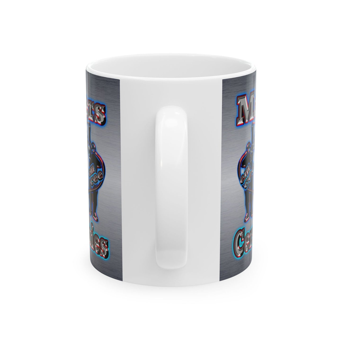 em cee squared - White Mug (brushed nickel)