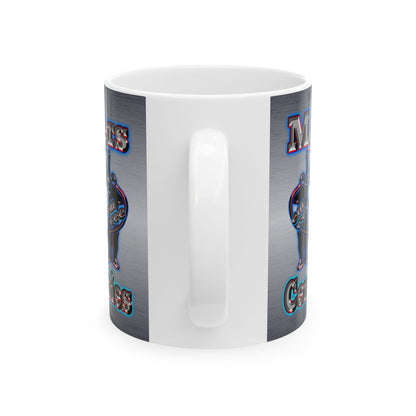 em cee squared - White Mug (brushed nickel)