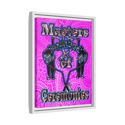 em cee squared - framed canvas art (pink swirl)