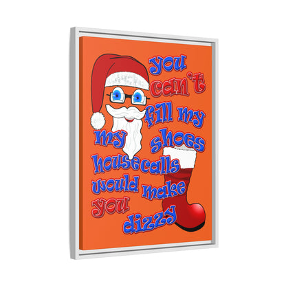 santa's shoes - framed canvas art (orange)