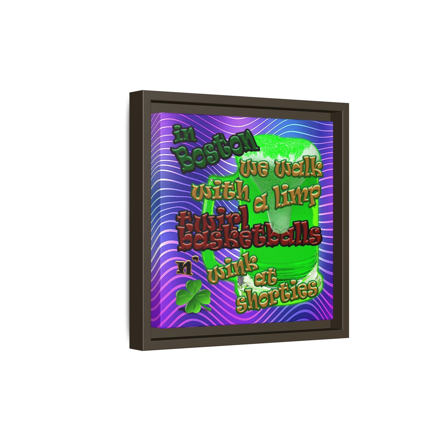 celtics logo - framed canvas art (purple wave)
