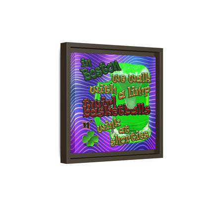 celtics logo - framed canvas art (purple wave)