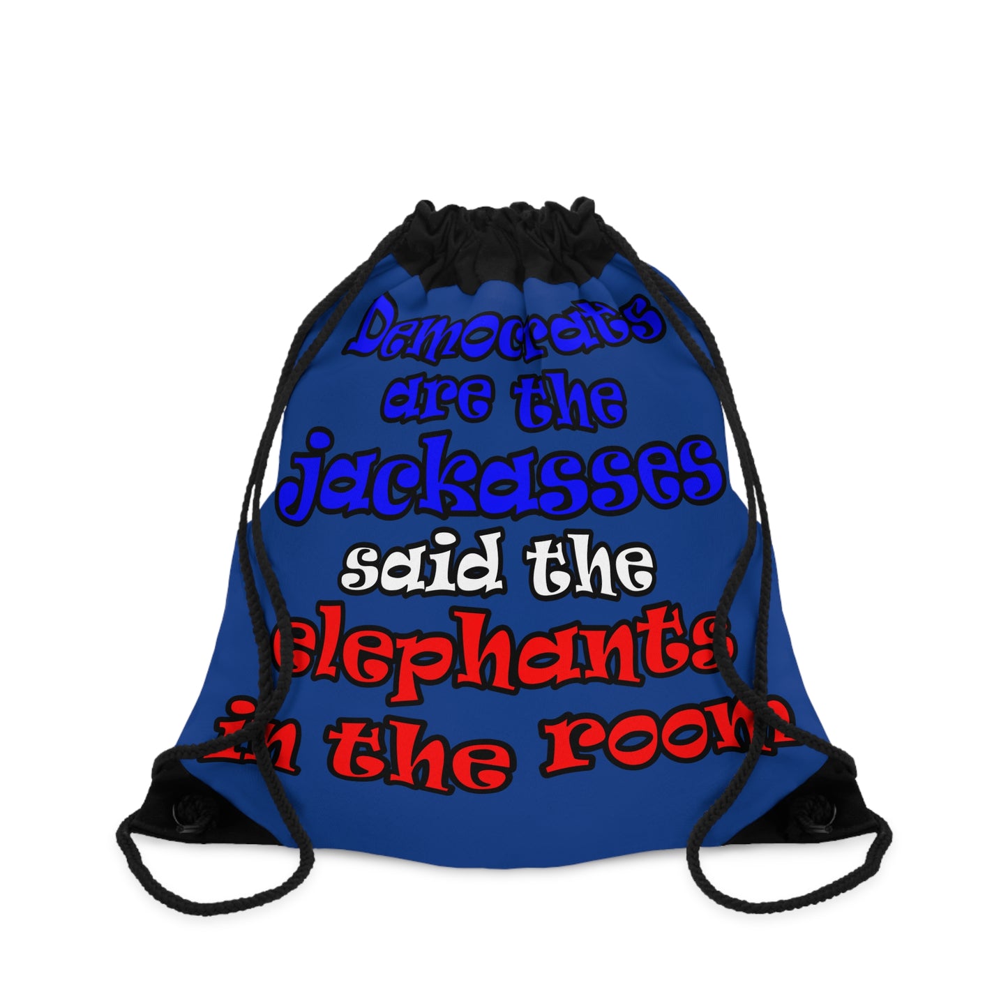 donkeys and elephants - Drawstring Bag (dark blue)