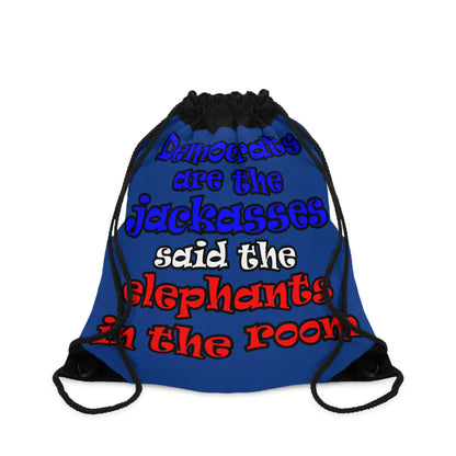 donkeys and elephants - Drawstring Bag (dark blue)