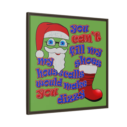 santa's shoes - framed canvas art (green)