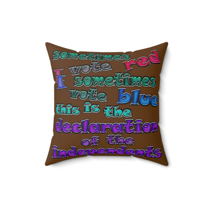 declaration of the independents - Faux Suede Square Pillow - (brown)