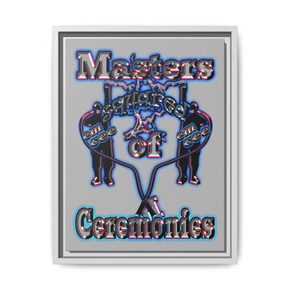 em cee squared - framed canvas art (light grey)