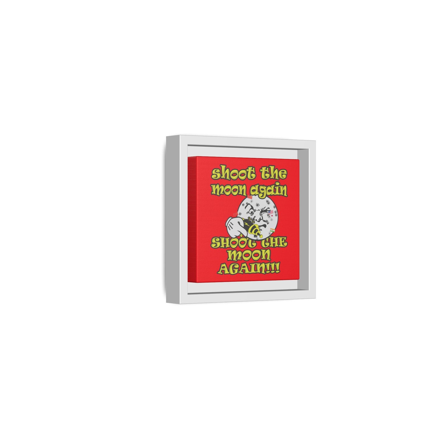 shoot the moon again - framed canvas art (red)