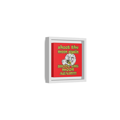 shoot the moon again - framed canvas art (red)