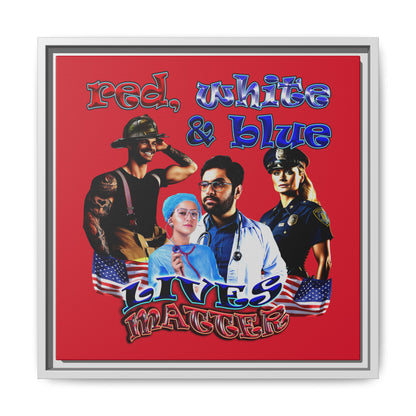 rw&b lives matter - framed canvas art (dark red)