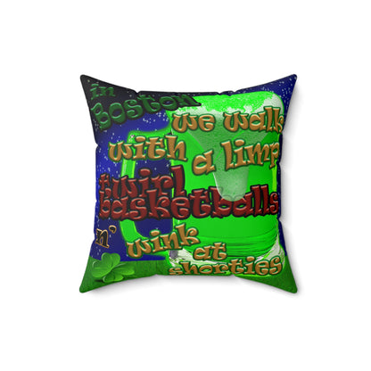 celtics logo - Faux Suede Square Pillow - ('snoops' background)