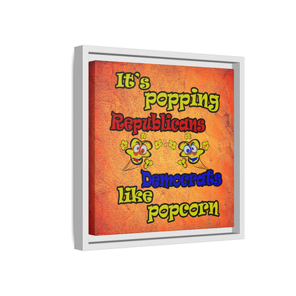 popping like popcorn - framed canvas art (burnt orange)