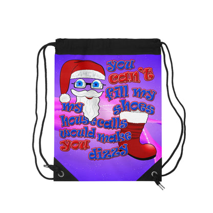 santa's shoes - Drawstring Bag (purple-pink wave)