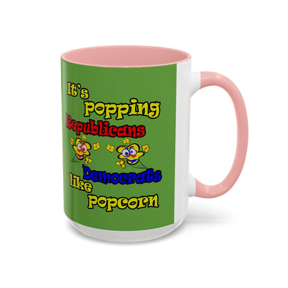 popping like popcorn - Accent Mug (green)