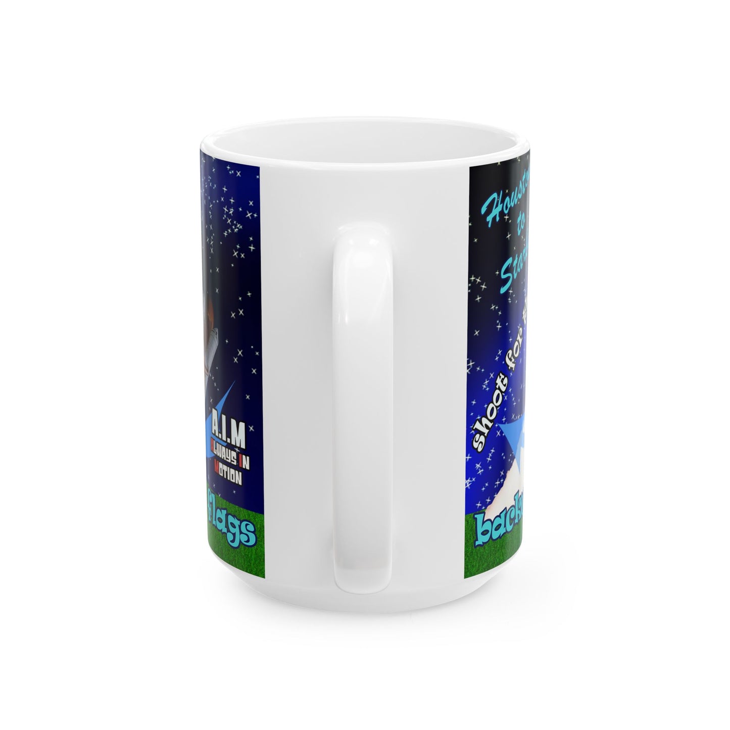 shoot for the stars - White Mug ('snoops' background)