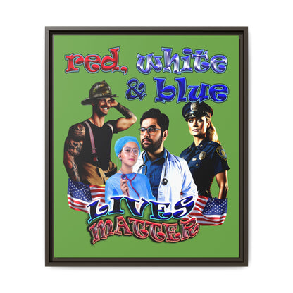 rw&b lives matter - framed canvas art (green)
