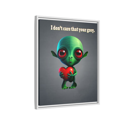 I don't care that your grey - framed canvas art (grey-light grey)
