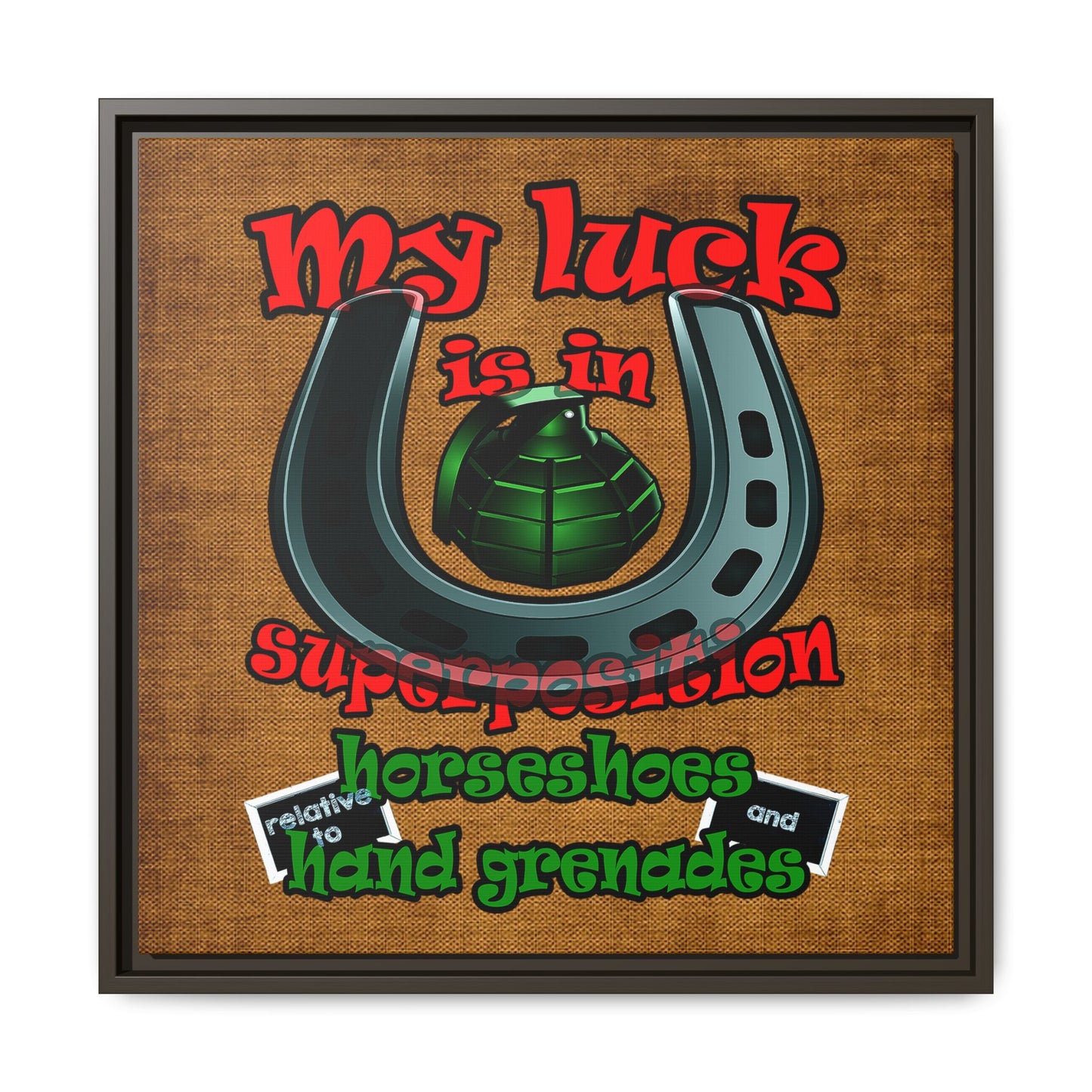my luck - framed canvas art (brown papyrus)