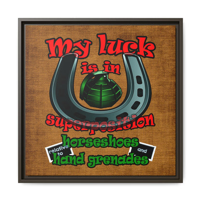 my luck - framed canvas art (brown papyrus)
