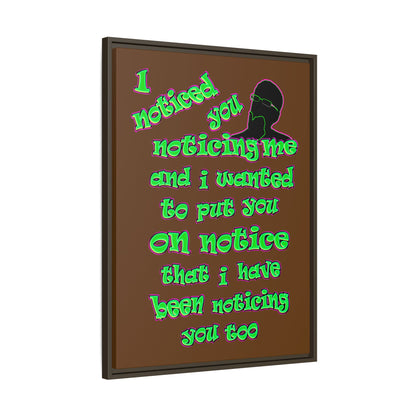 noticed you noticing - framed canvas art (brown)