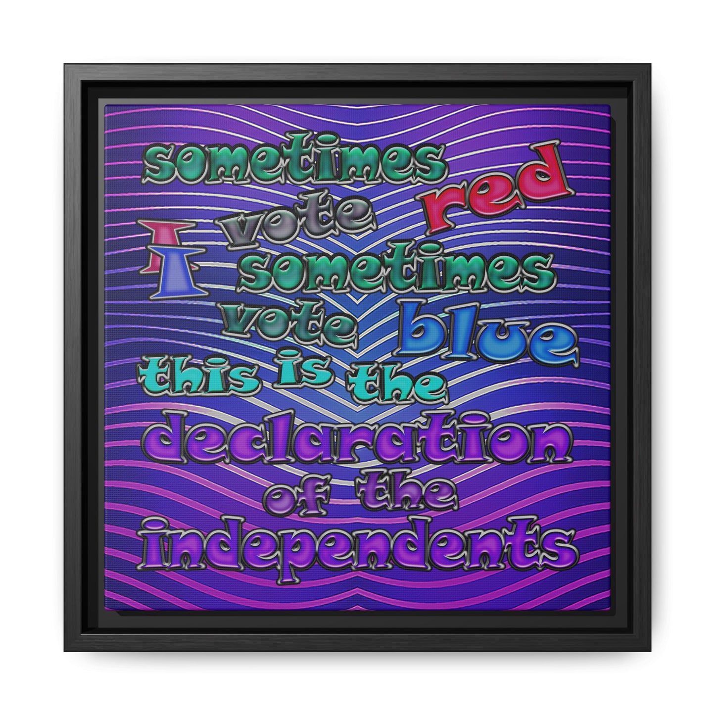 declaration of the independents - framed canvas art (purple wave)