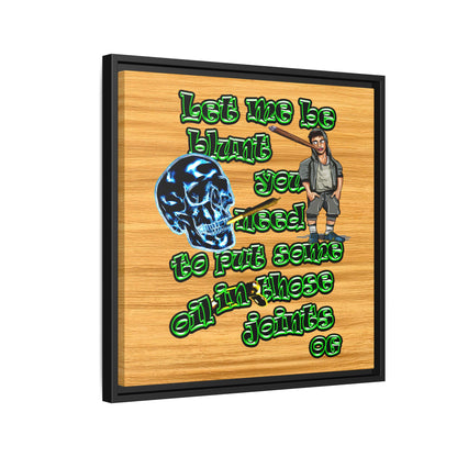 og - framed canvas art (butterscotch wood finish)