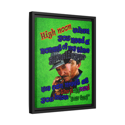 high noon - framed canvas art (green turf)
