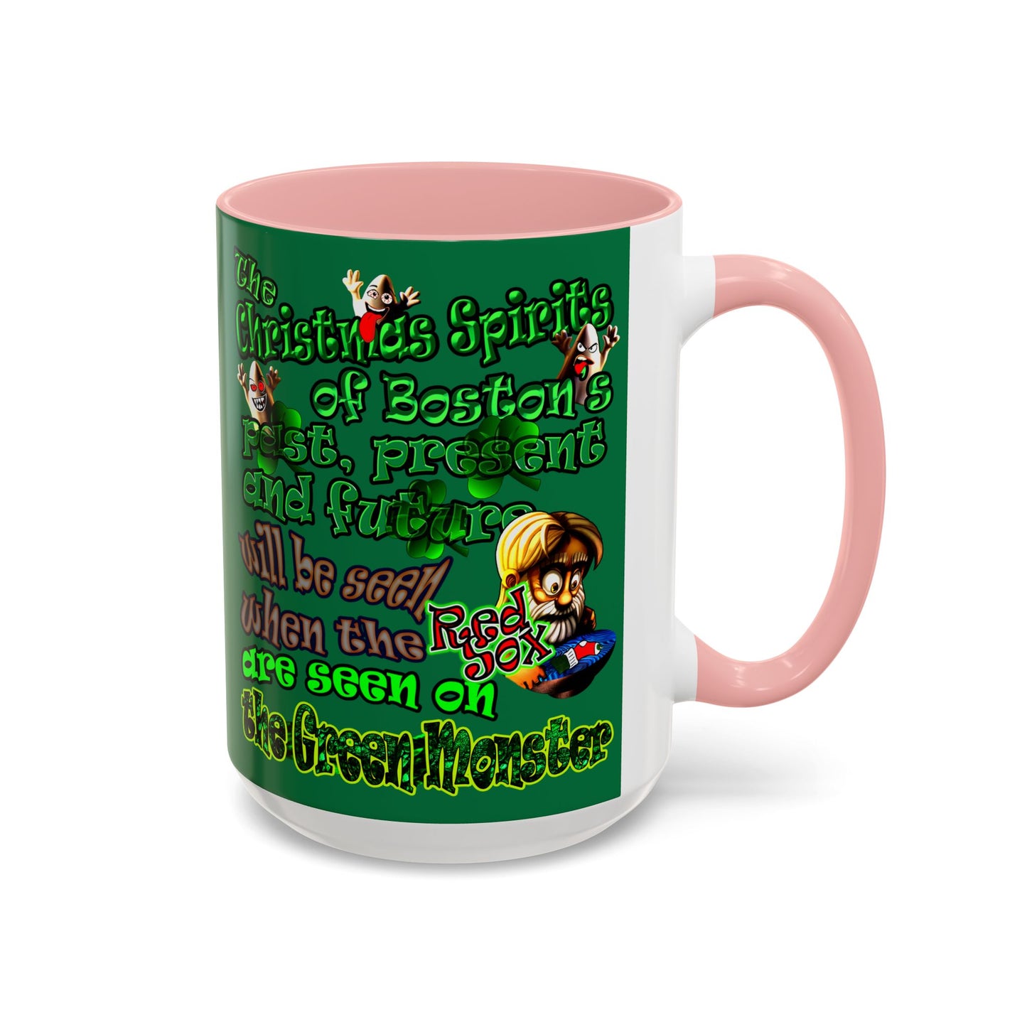 christmas spirits of boston - Accent Mug (dark green)