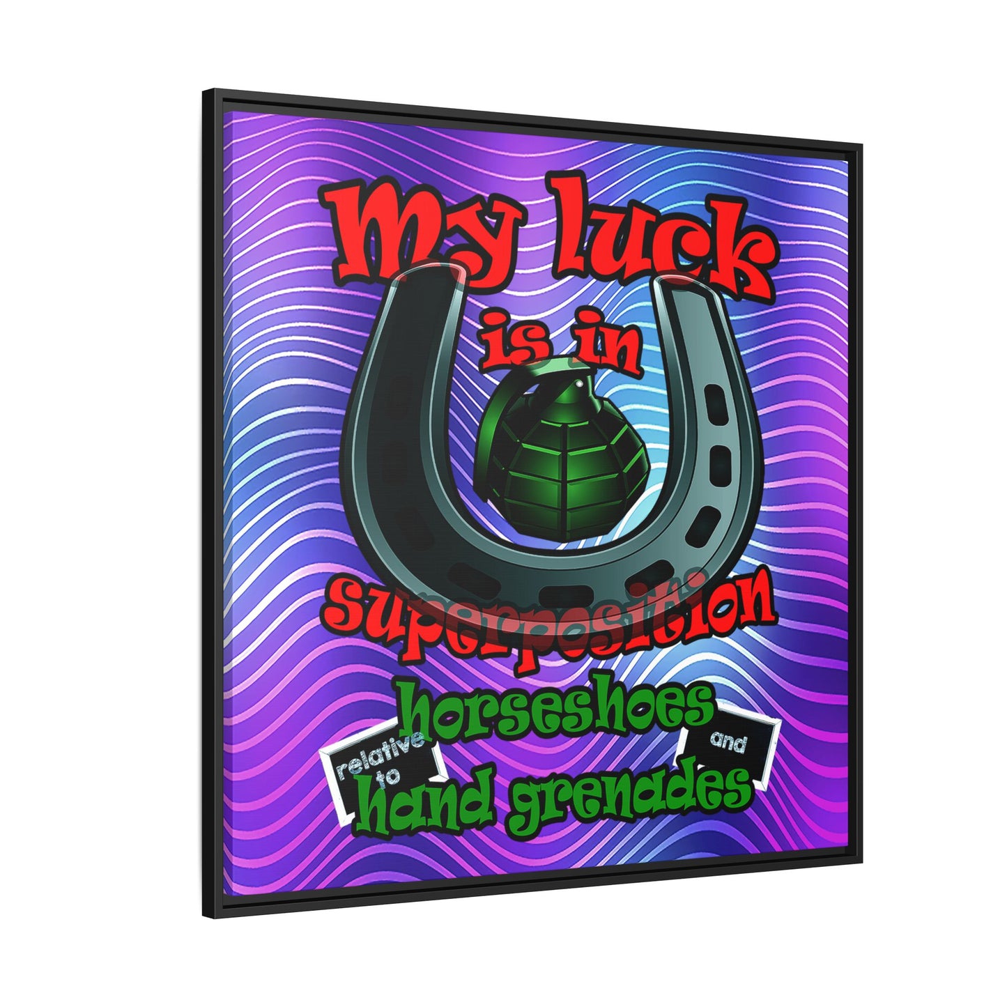 my luck - framed canvas art (purple wave)
