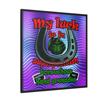 my luck - framed canvas art (purple wave)