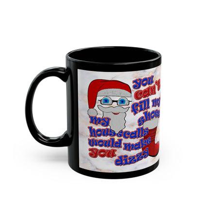 santa's shoes - Black Mug (white marble)