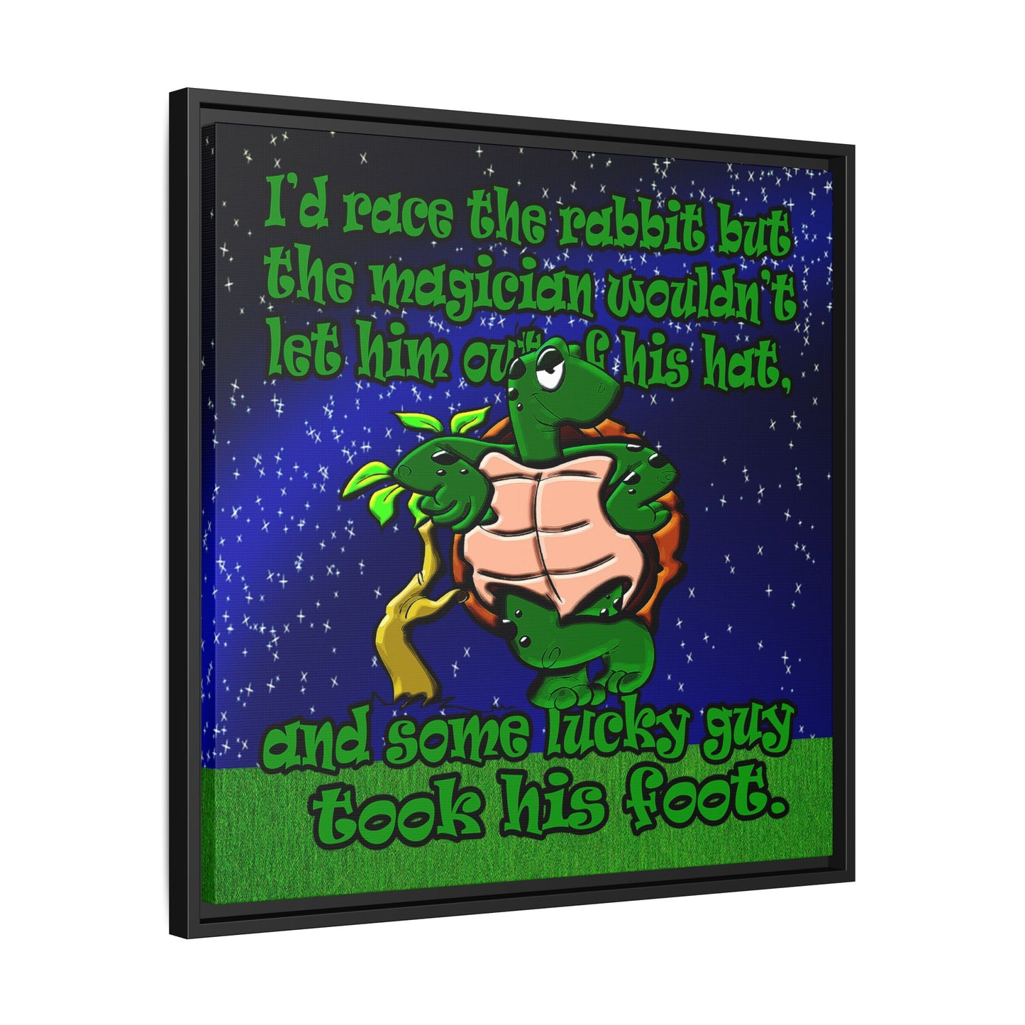 turtle race - framed canvas art ('snoops' background)