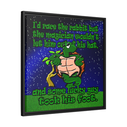 turtle race - framed canvas art ('snoops' background)