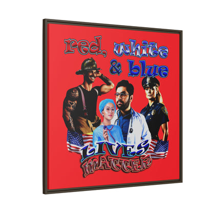 rw&b lives matter - framed canvas art (red)