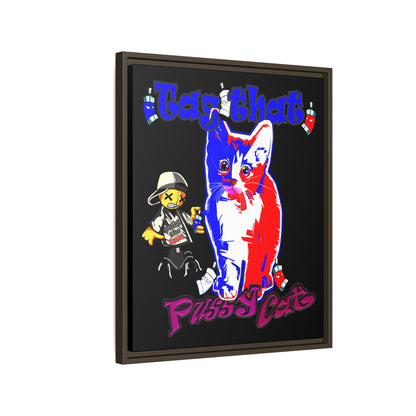 tag that - framed canvas art (black)