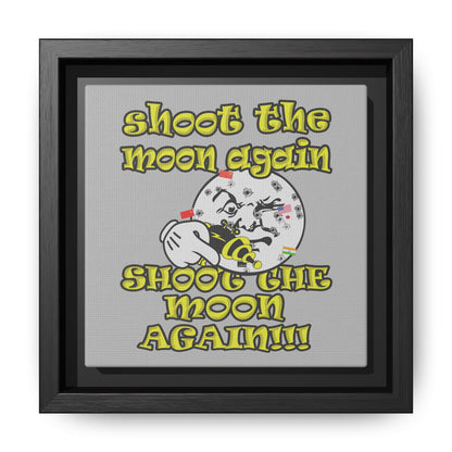 shoot the moon again - framed canvas art (light grey)