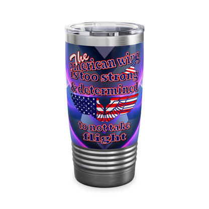 american wing - Ringneck Tumbler, 20oz (grey-pink wave)