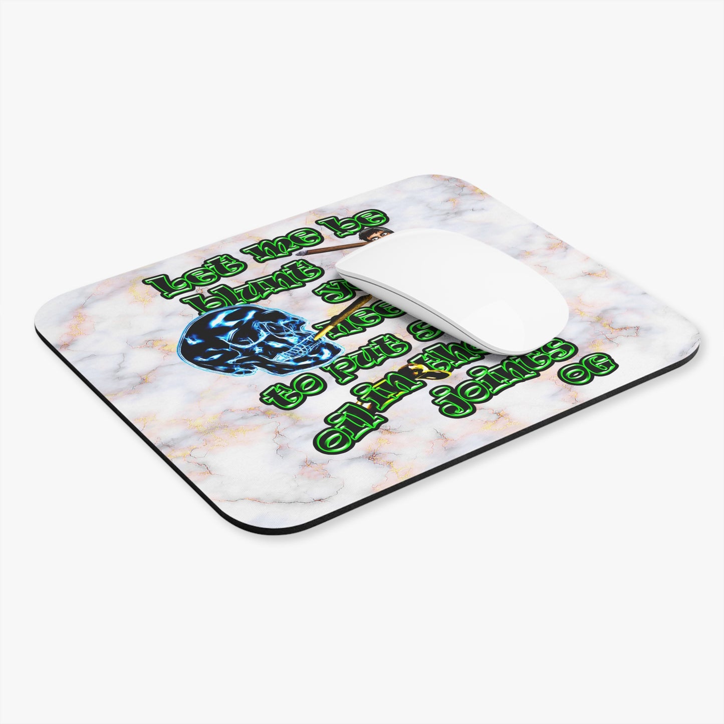 og - Mouse Pad (Rectangle) (white marble)
