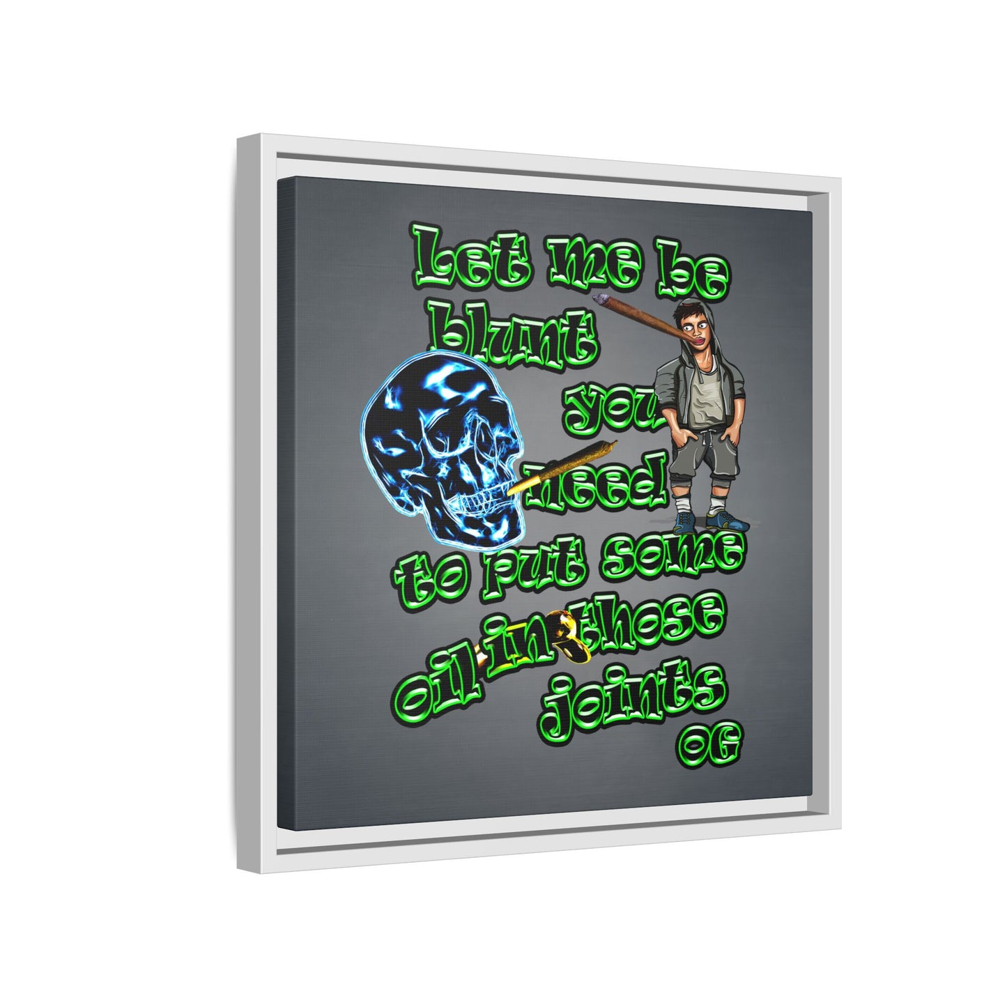 og - framed canvas art (grey-light grey)