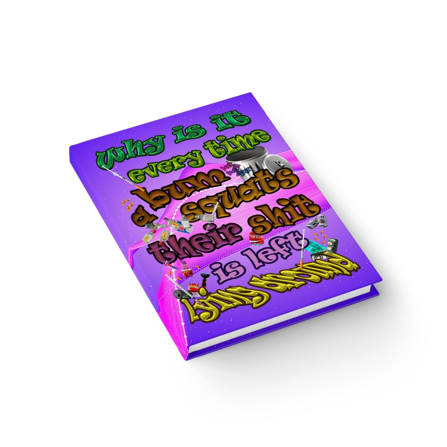 the bum's shit - journal-blank (purple-pink wave)