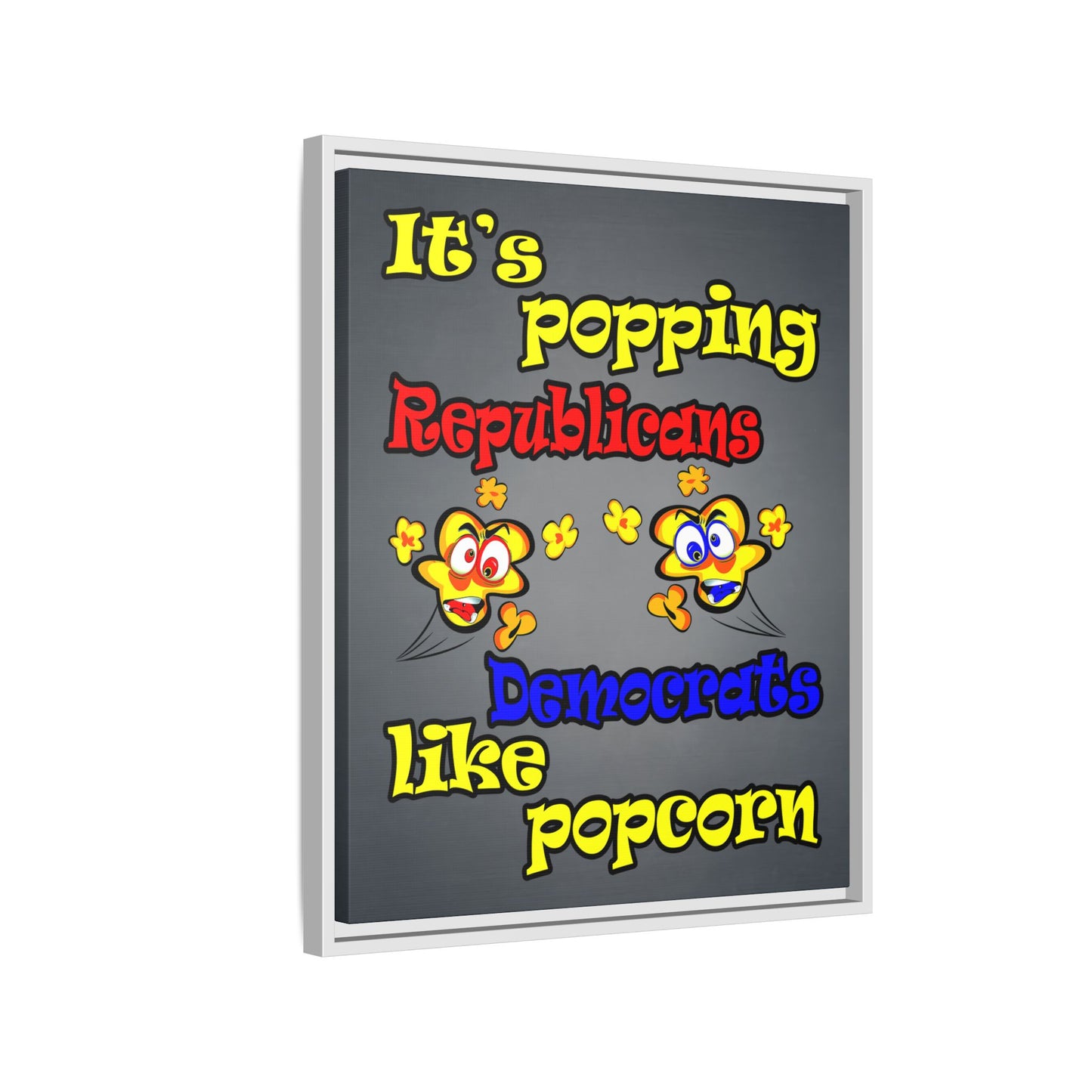 popping like popcorn - framed canvas art (grey-light grey)