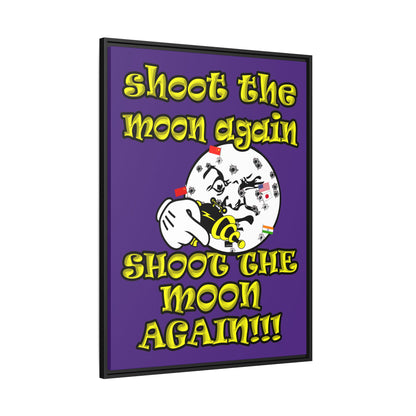 shoot the moon again - framed canvas art (purple)