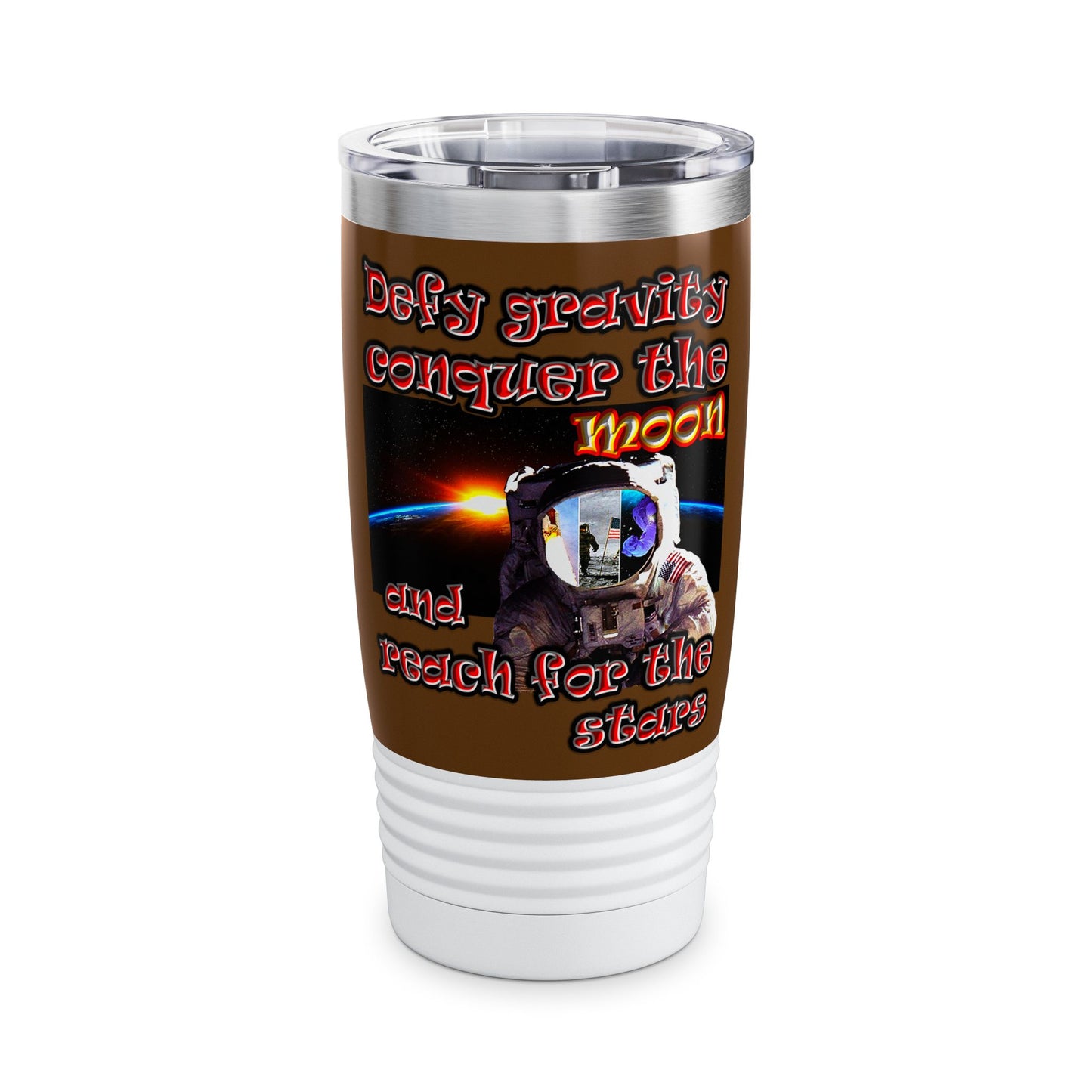 defy conquer reach - Ringneck Tumbler, 20oz (brown)